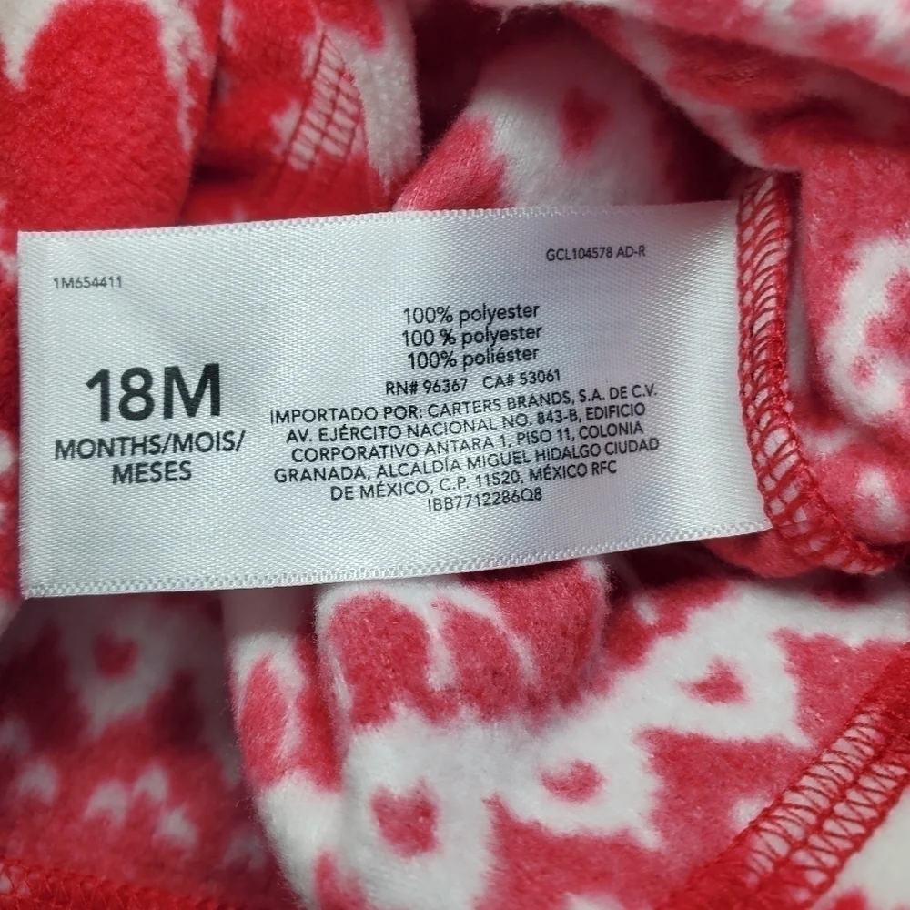 Oshkosh B’gosh Fleece Pullover Red Partial Zip Holiday Size 18M